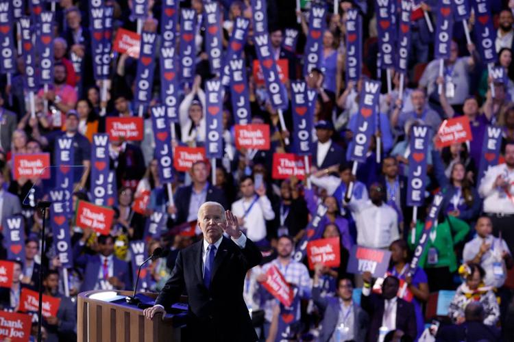 Joe Biden alla Convention dem di Chicago - Afp