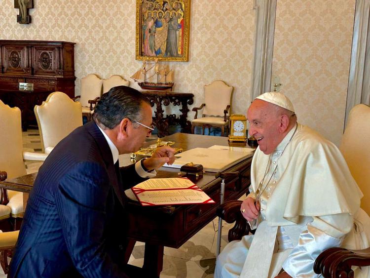 Kamel Ghribi con papa Francesco