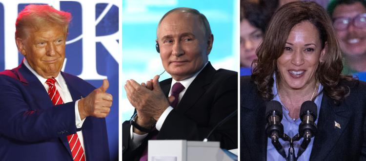 Donald Trump, Vladimir Putin e Kamala Harris