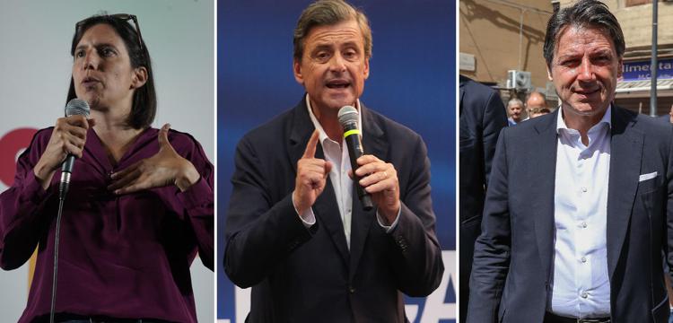 Elly Schlein, Carlo Calenda e Giuseppe Conte  - (Fotogramma)