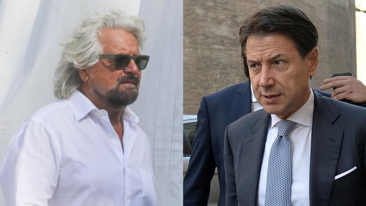 Beppe Grillo e Giuseppe Conte  (Fotogramma)