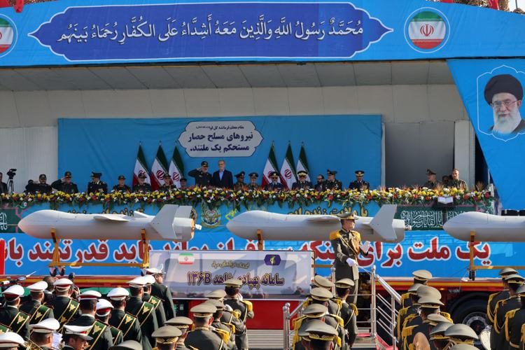 La parata militare a Teheran (Afp)