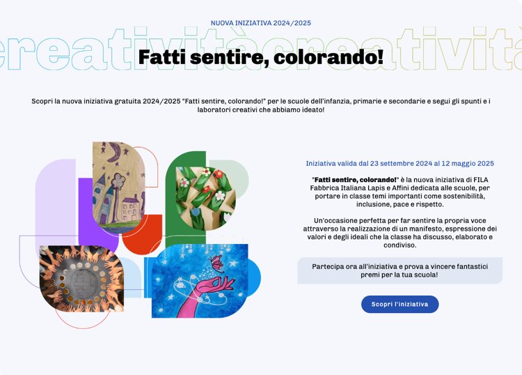 FILA lancia l'Hub Insegnanti “Un Futuro da Colorare” e presenta il progetto per l’anno scolastico 2024/2025 “Fatti sentire, colorando!”