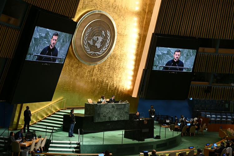 Zelensky interviene all'Onu - Afp