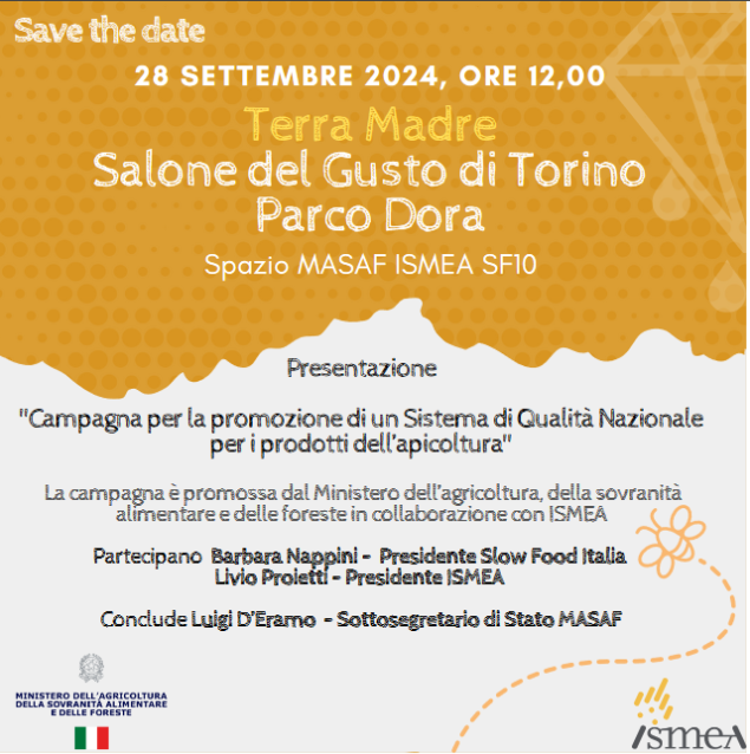 Al Salone Gusto Torino focus su Sistema Qualità Nazionale per i mieli targato Masaf-Ismea