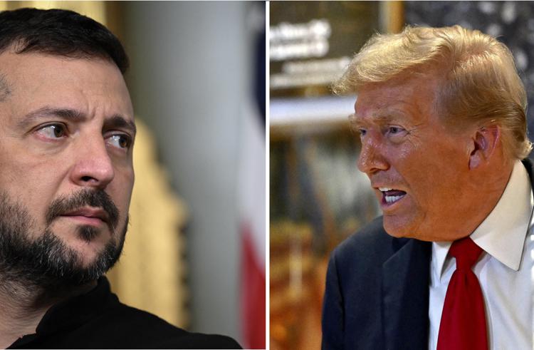 Il presidente ucraino Zelensky e Donald Trump  - (Afp)