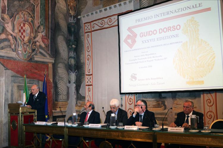 La sala Zuccari di palazzo Giustiniani che dall'anno 2000 ospita il Premio Internazionale 