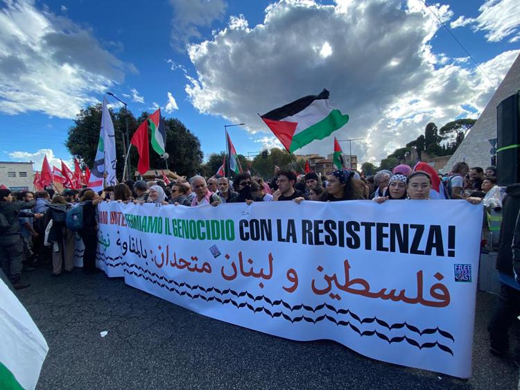 Manifestanti pro Palestina (Adnkronos)