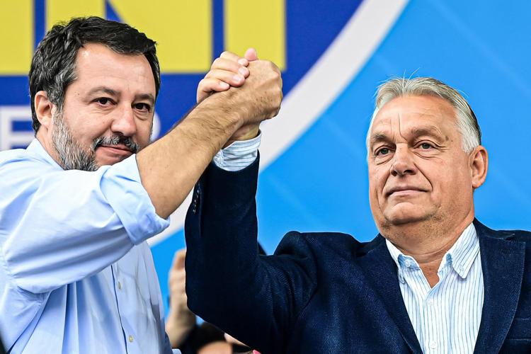 Matteo Salvini e il premier ungherese, Viktor Orban a POntida 2024 - (Afp)