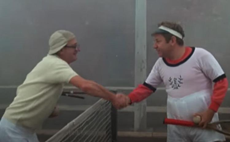 La celebre scena del match di tennis tra Fantozzi e Filini