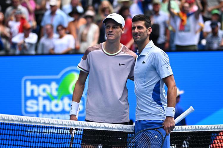 Jannik Sinner e Novak Djokovic - Agenzia Fotogramma