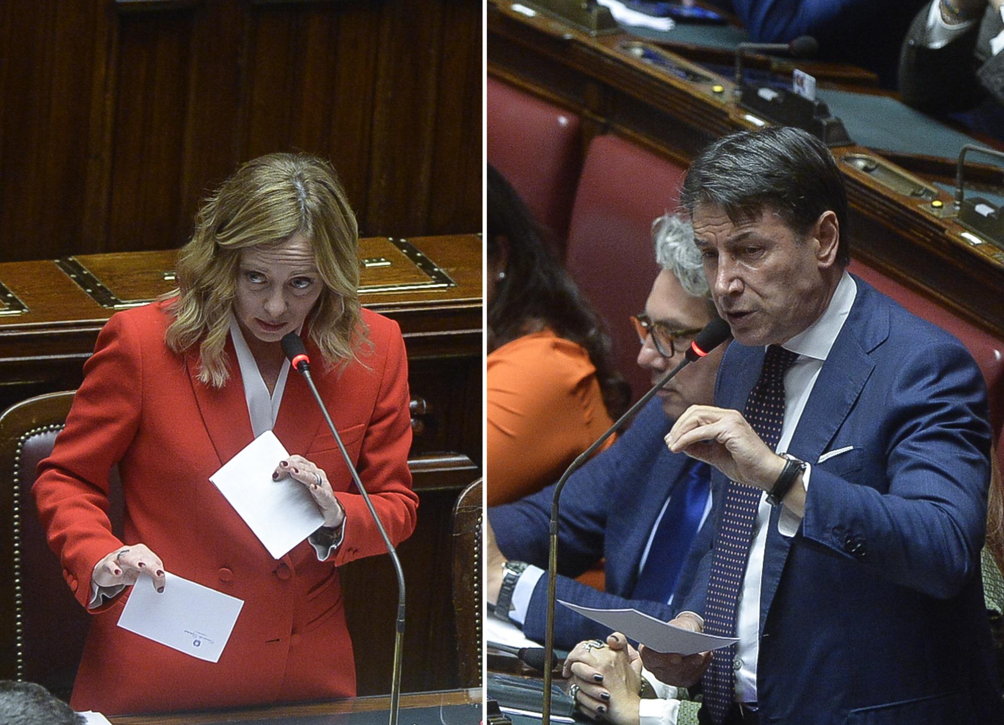 Meloni, attack against the M5S in the Senate. And Conte attacks the Chamber