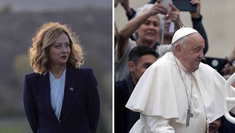 Giorgia Meloni e Papa Francesco - Fotogramma /Ipa