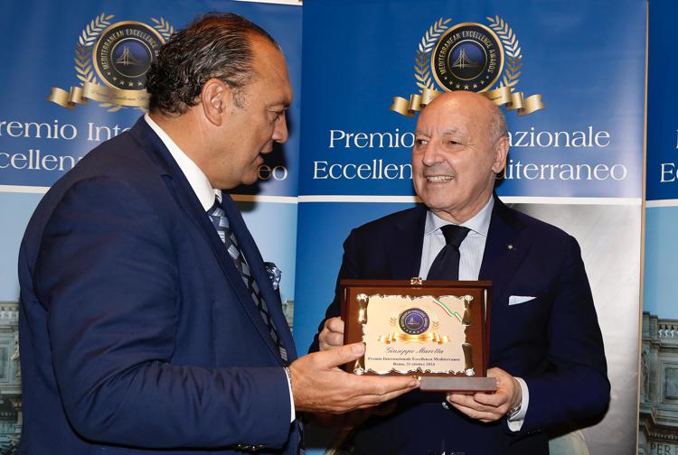 Il presidente dell'Inter Giuseppe Marotta premiato - Premio Internazionale Eccellenza Mediterraneo