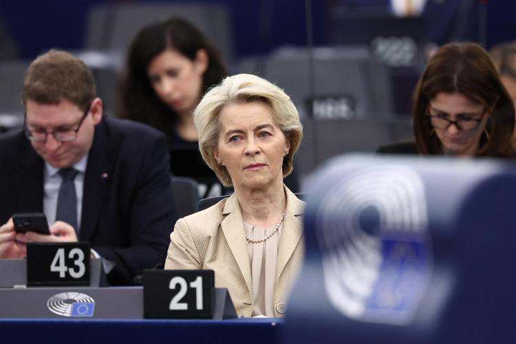 Ursula von der Leyen al Parlamento Ue - Afp