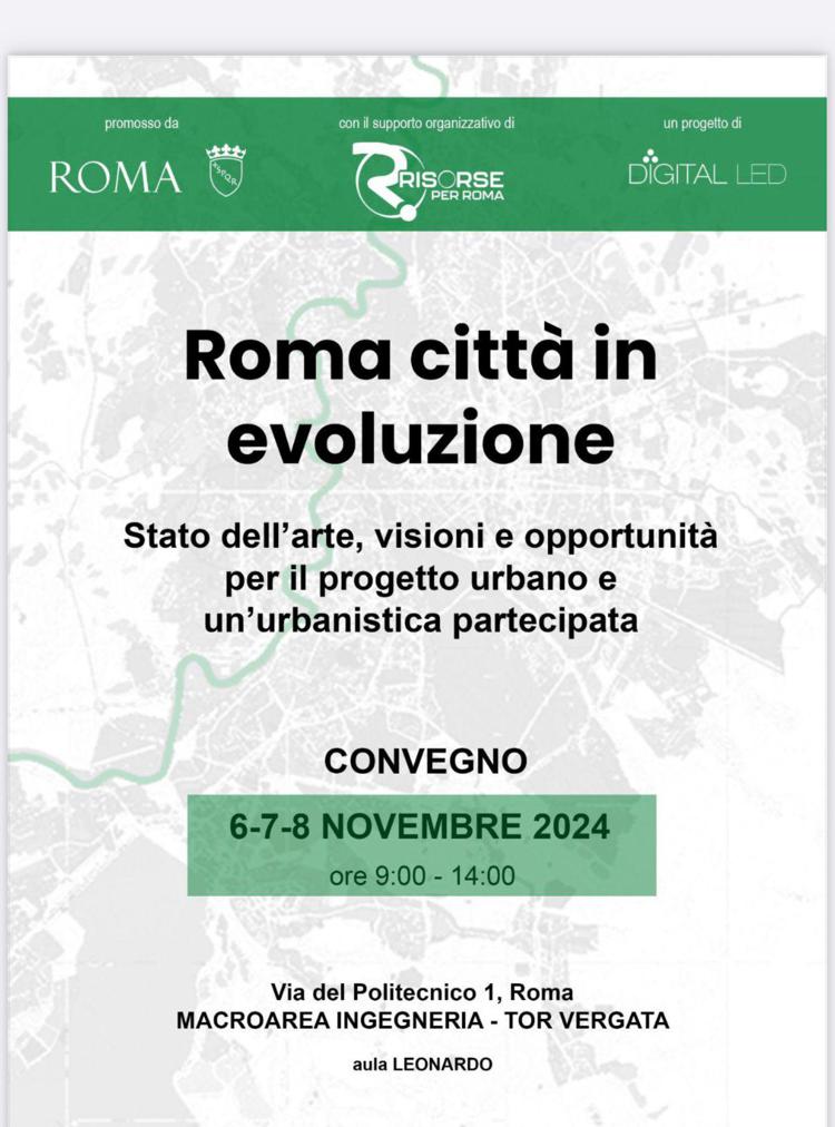 Dal 6 novembre all' Università Tor Vergata convegno internazionale su città in evoluzione