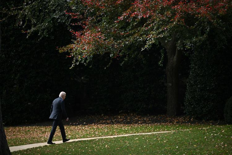 Joe Biden nei giardini della Casa Bianca - Afp