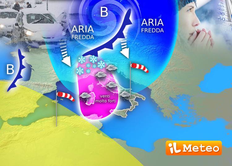 La mappa delle previsioni meteo