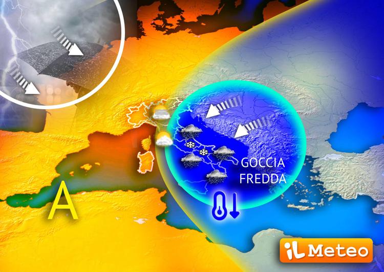 La mappa meteorologica di oggi