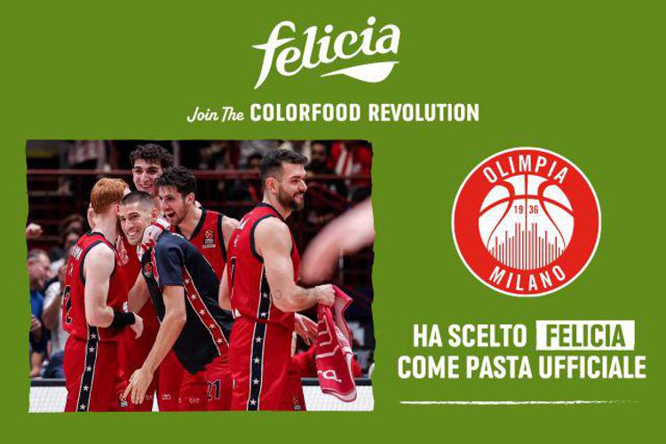 FELICIA È LA PASTA UFFICIALE DI PALLACANESTRO OLIMPIA MILANO