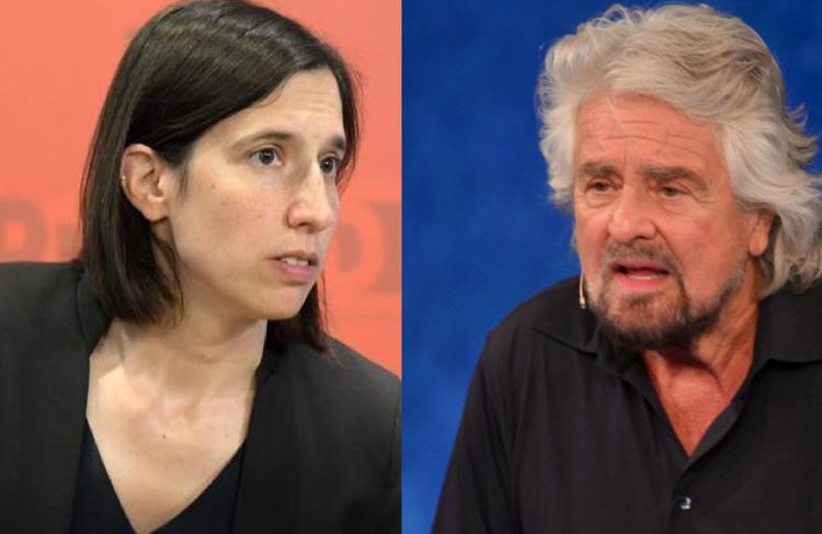 Elly Schlein e Beppe Grillo (Fotogramma)