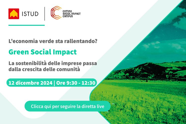 Green social impact. La sostenibilità delle imprese passa dalla crescita delle comunità - Diretta il 12 dicembre dalle 9:30