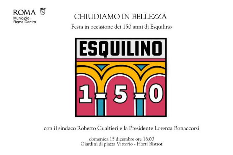 Roma, domani festa finale per 150 anni dell'Esquilino