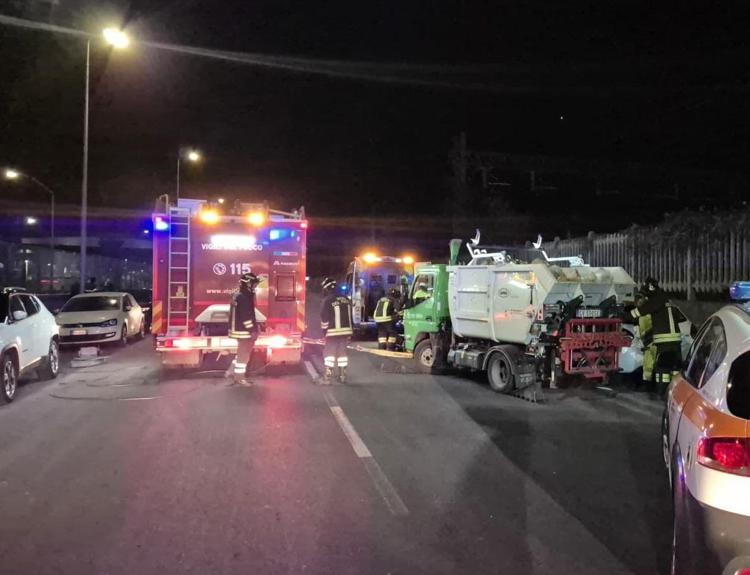 Il luogo della tragedia, foto dei Vigili del Fuoco