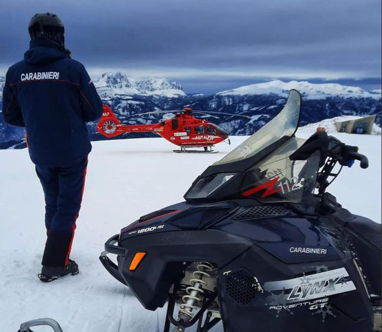 Carabinieri in servizio sulla neve