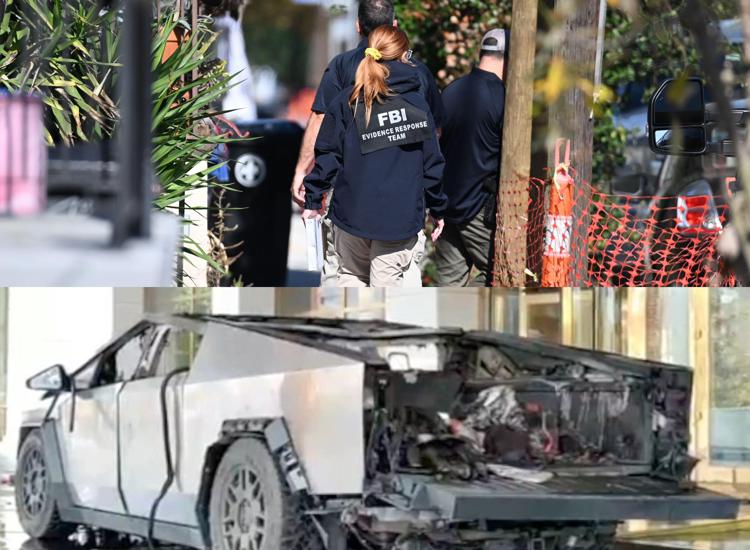 Fbi sul luogo della strage di New Orleans e la Tesla esplosa a Las Vegas - Fotogramma /Ipa