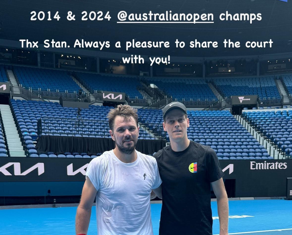 Sinner, training with Wawrinka towards the Australian Open: “Thanks Stan, an honor”