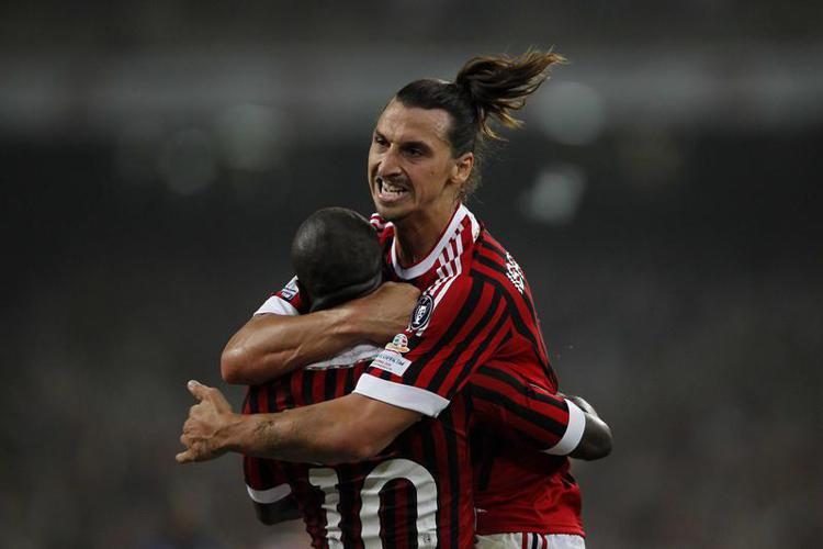 Ibrahimovic dopo il gol in Supercoppa nel 2011 - Fotogramma