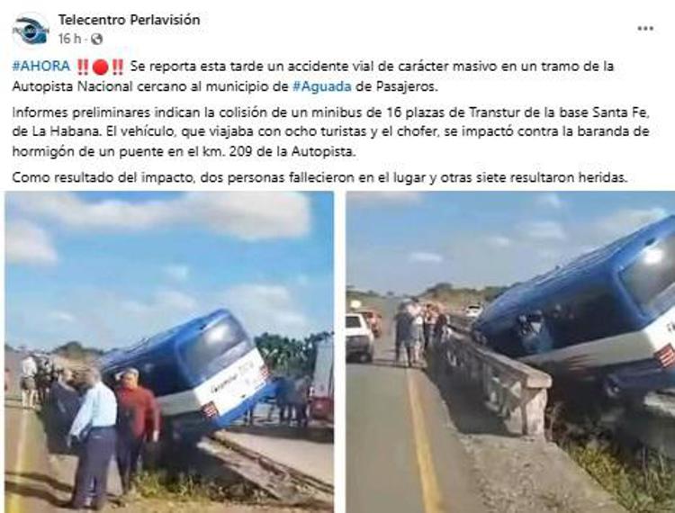 Immagini dell'incidente avvenuto a Cuba