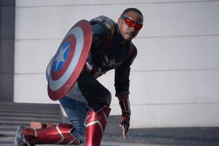 Anthony Mackie in una scena di 'Captain America: Brave New World'