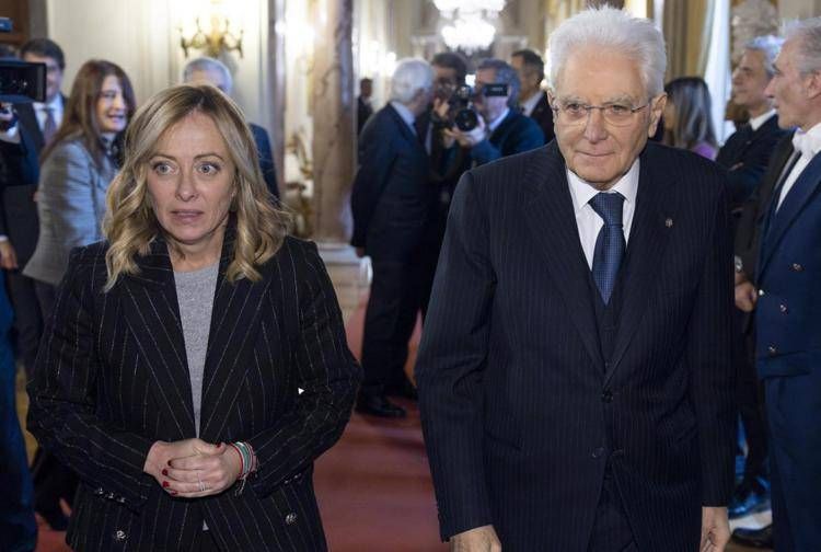 Giorgia Mwloni e Sergio Mattarella - (Quirinale)