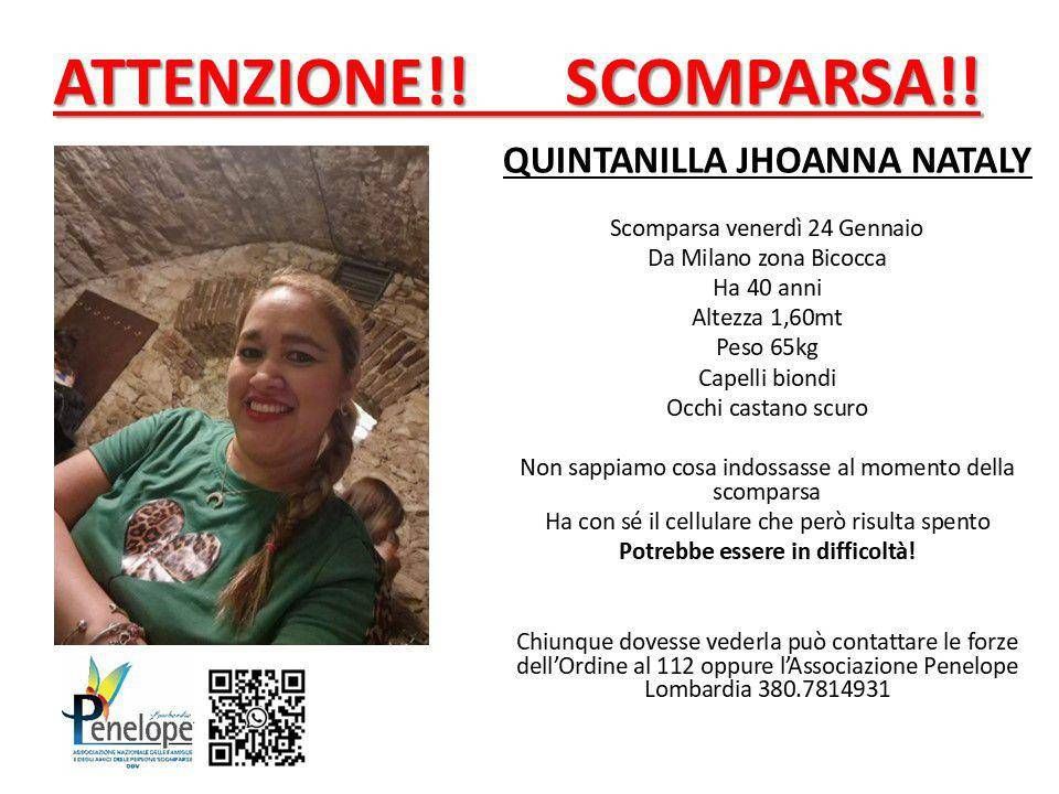 Appello social per Jhoanna, 40enne scomparsa a Milano dal 24 gennaio