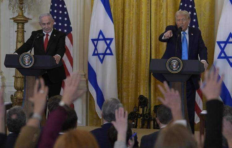 Netanyahu e Trump in conferenza stampa alla Casa Bianca - Fotogramma /Ipa