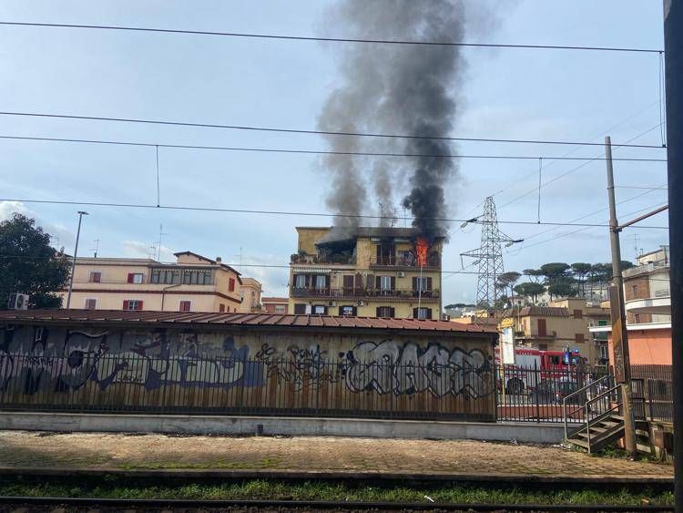 L'incendio a Labaro