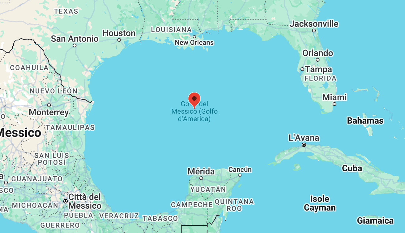 Google Maps, the Gulf of Mexico becomes Gulf of America