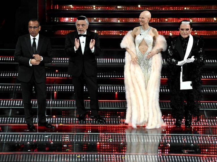 Contu, Frassica, Balti e Malgioglio a Sanremo 2025 - Fotogramma /Ipa