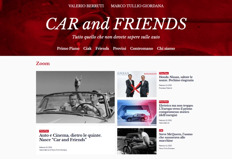 'Car and Friends', arriva un sito dedicato ad appassionati di cinema e auto