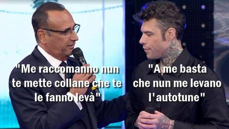 Sanremo in uno scatto, la vignetta di Osho: per Fedez niente collane ma autotune