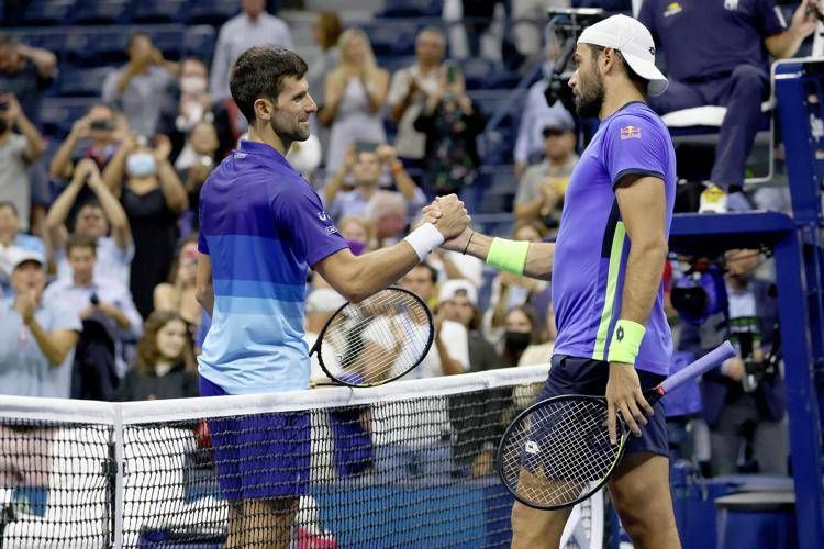 Novak Djokovic e Matteo Berrettini - Ipa/Fotogramma