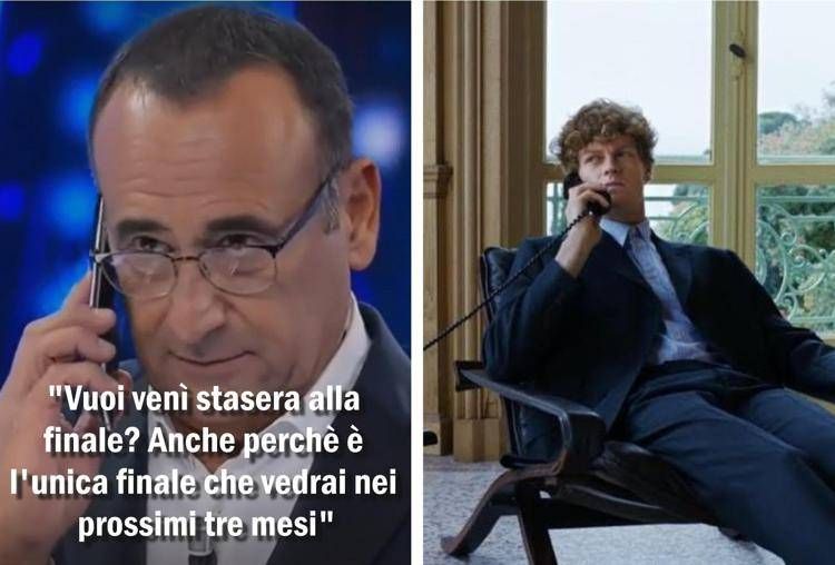 Sanremo in uno scatto, la finale e l'invito di Conti a Sinner: la vignetta di Osho