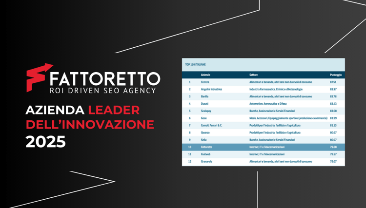 Fattoretto Agency nella top 10 Leader dell’Innovazione 2025, classifica Corriere della Sera e Statista