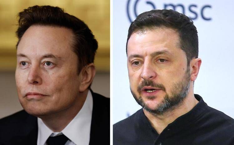 Elon Musk  e Volodymyr Zelensky