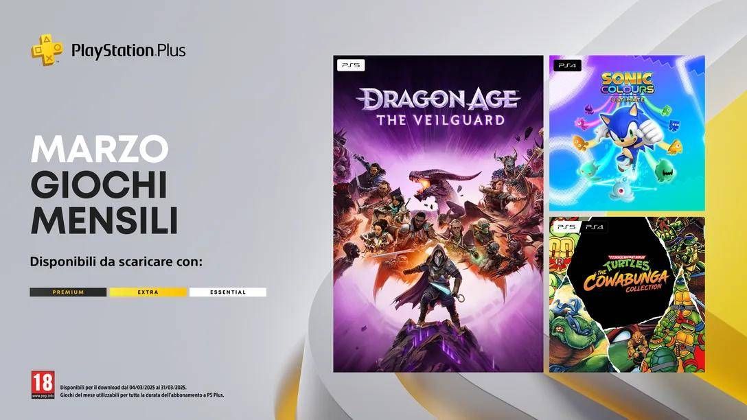 PS Plus, among the monthly games of March the Ninja Turtles and Dragon Age