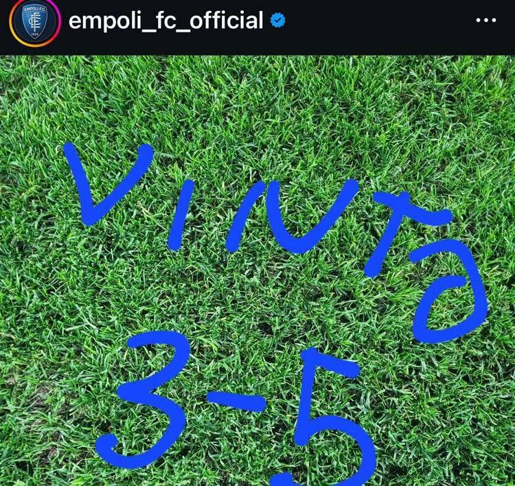 Empoli, il post comico dopo la vittoria contro la Juve: "Grafico sparito, admin pure"