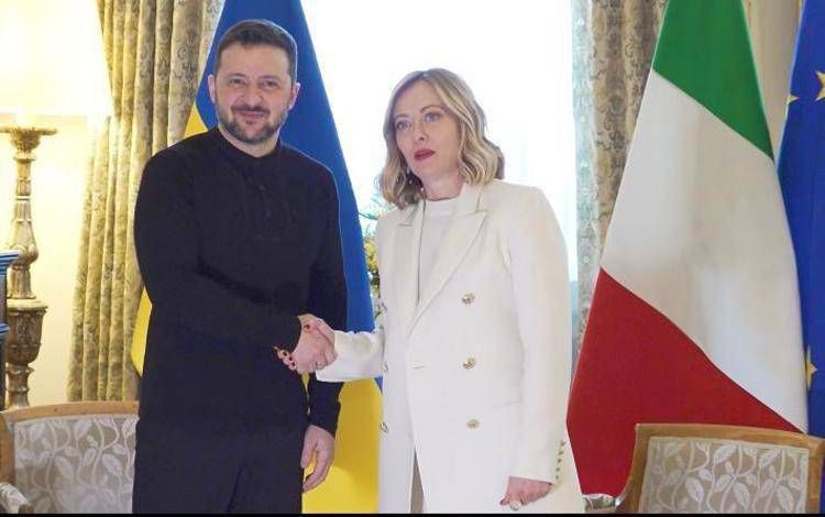 Volodymir Zelensky e Giorgia Meloni