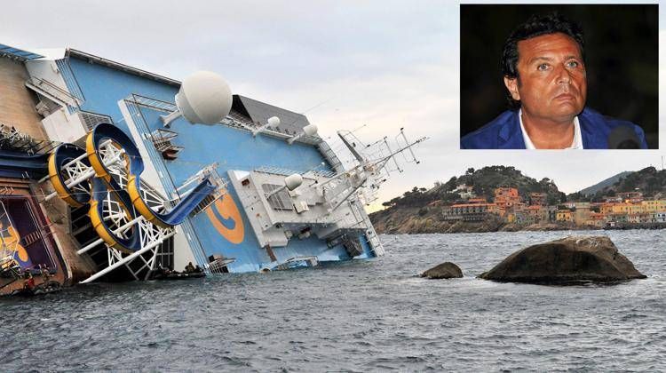 Costa Concordia e nel riquadro Francesco Schettino - (Fotogramma/Ipa)